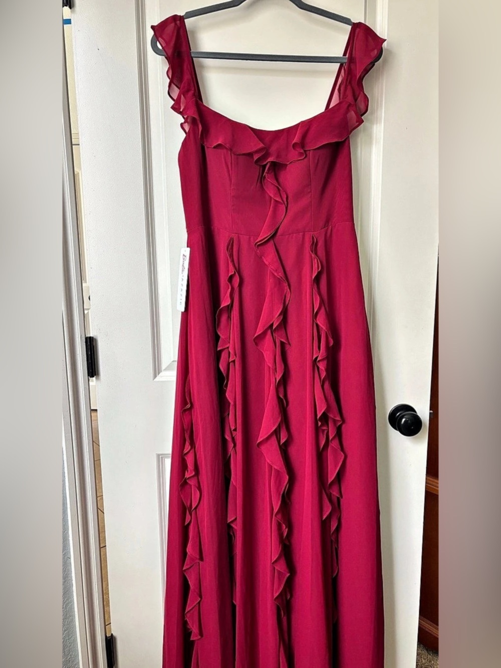 Barbie x AZAZIE Ruffle Maxi Dress in Pink Size A10 NWT